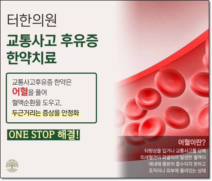 교통사고 후유증 한약치료를 설명하는 카드뉴스